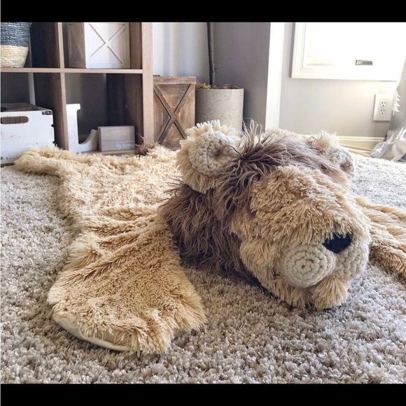 Large handmade Ready to Ship Lion Nursery baby room Rug - Picture 2 of 5